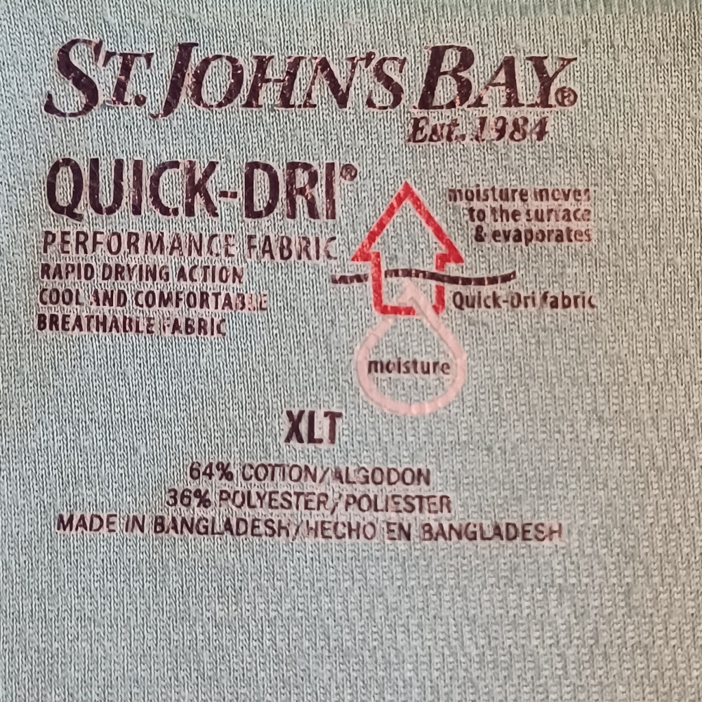 MEN'S ST. JOHNS BAY QUICK DRY POLO SHIRT SIZE XLT - Picture 3 of 15